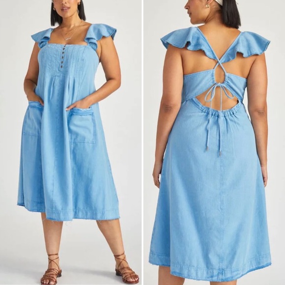 Anthropologie Dresses & Skirts - Anthropologie Pilcro Flutter Sleeve Midi Dress